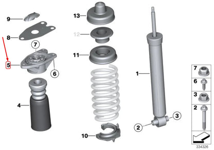 NEW BMW 1 F20 REAR SPRING STRUT GUIDE SUPPORT 33506862725 6862725 ORIGINAL
