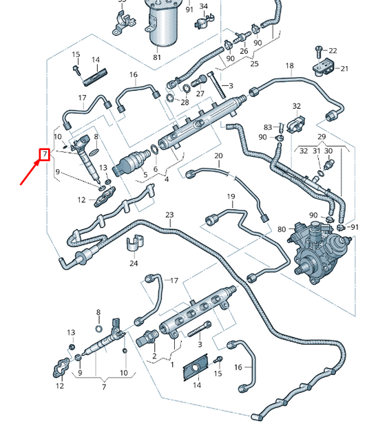 new vw touareg 7p mk2 fuel injector unit 057130277am original