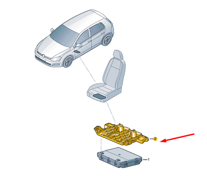 new skoda enyaq front left seat/backrest control unit retainer 5wa959729
