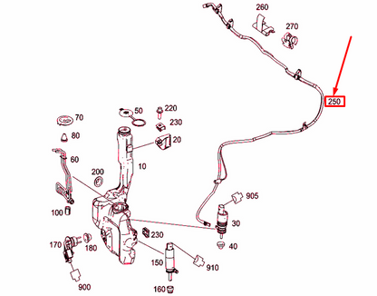 NEW MERCEDES-BENZ E W212 WASHER NOZZLE HEATED HOSE LHD A2128600892 ORIGINAL