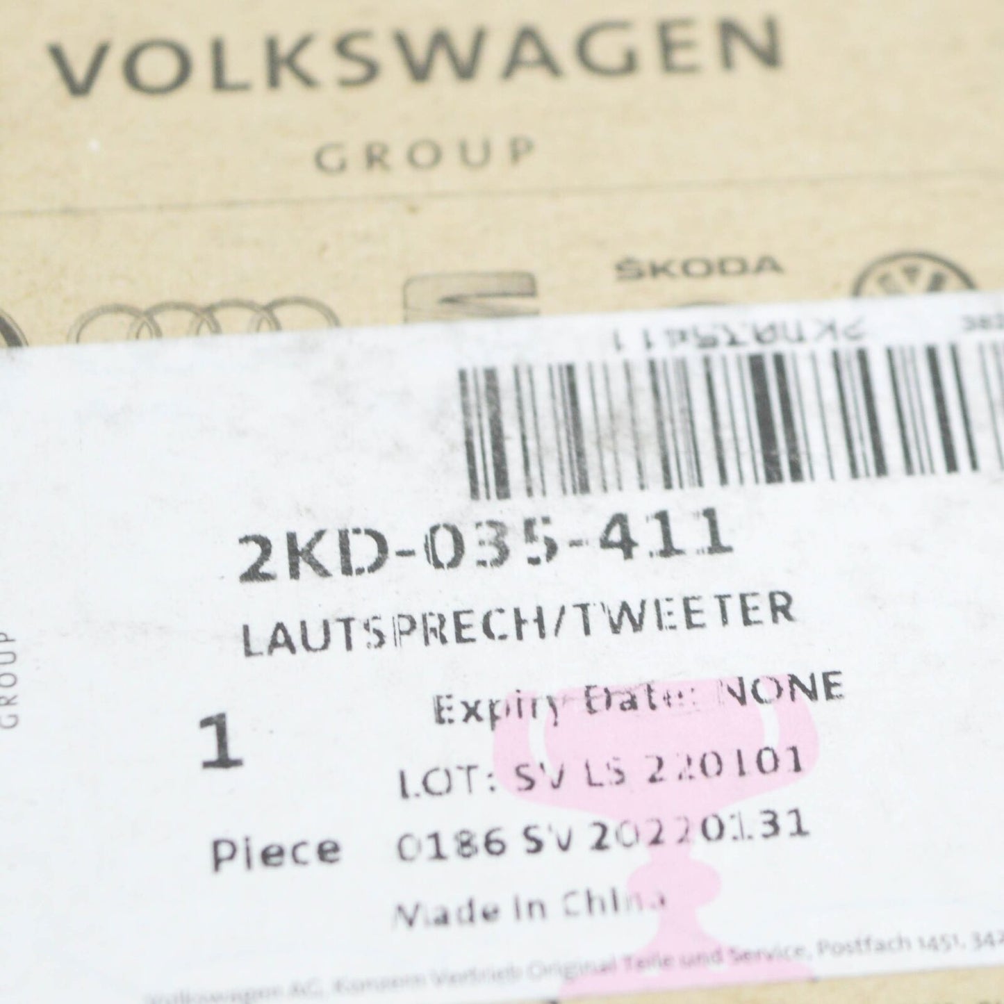 NEW VOLKSWAGEN CADDY 2K DASHBOARD BASS LOUDSPEAKER 2KD035411 ORIGINAL