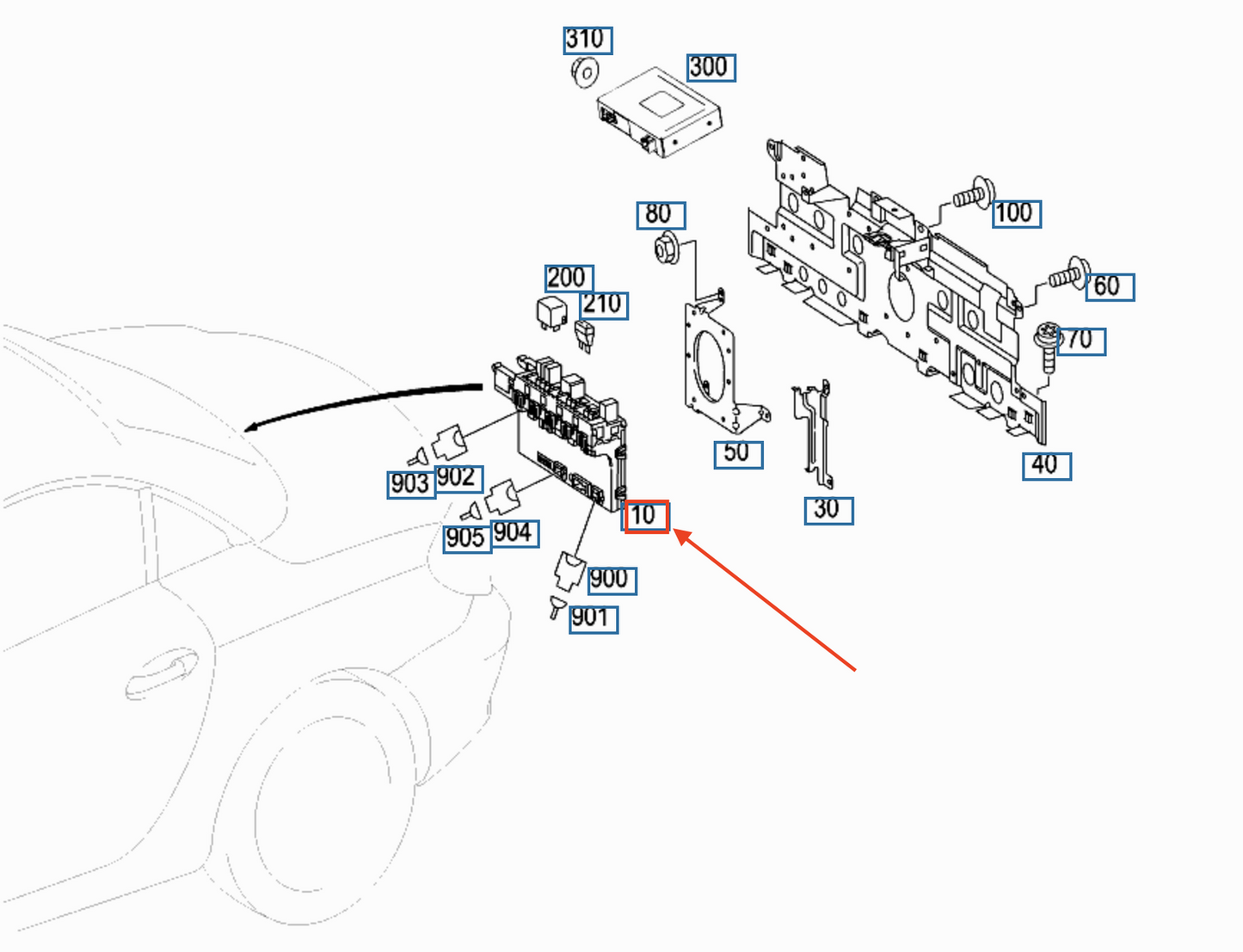new mercedes-benz slk r171 rear sam module relay fuse box a1715451901 original
