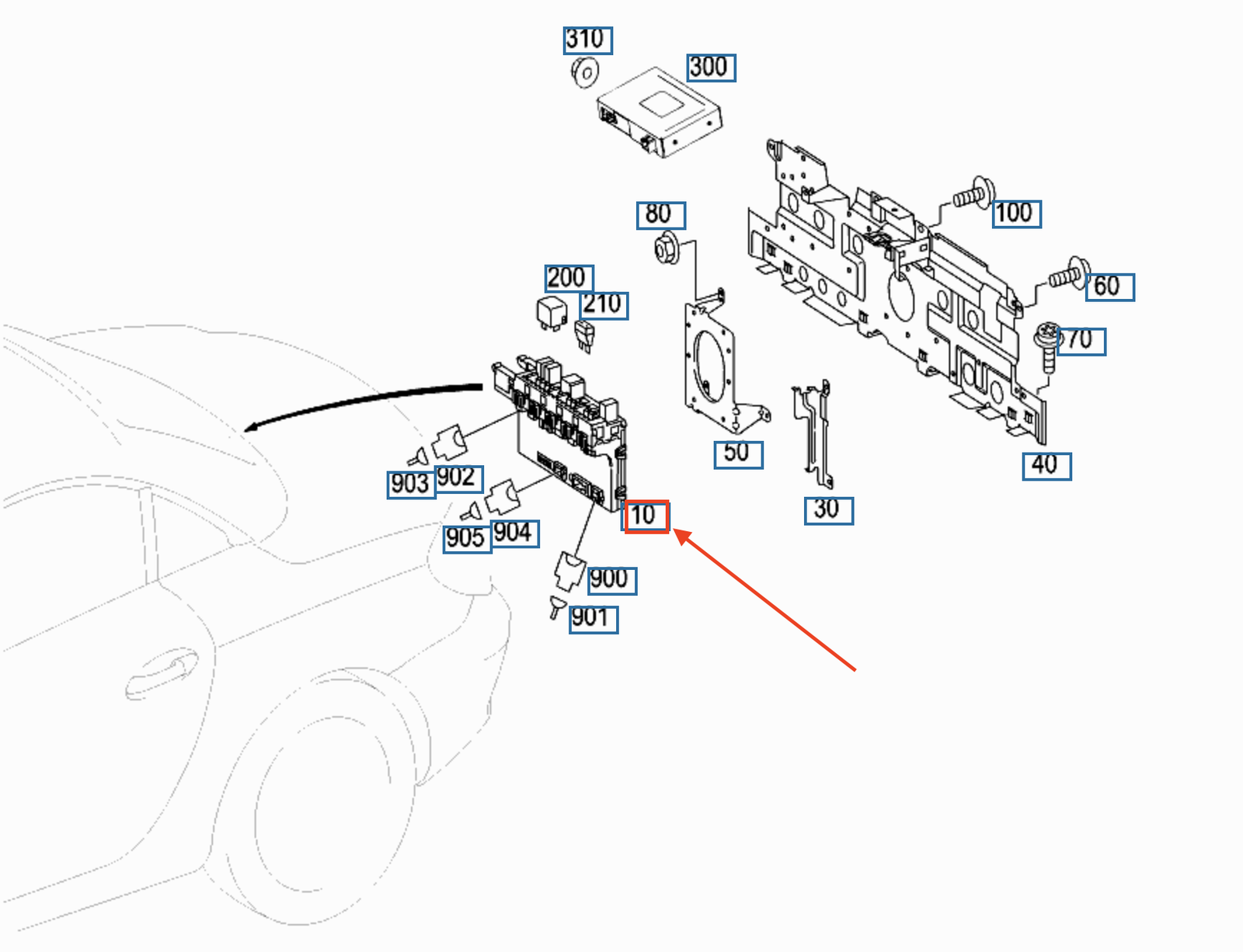 new mercedes-benz slk r171 rear sam module relay fuse box a1715451901 original