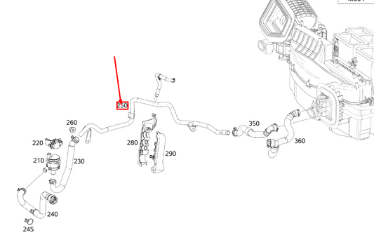new mercedes-benz glb x247 heating element hose line a2475066100 original