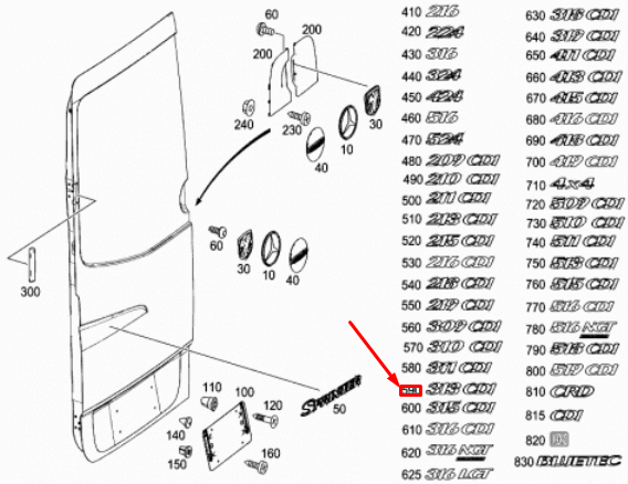 new mercedes-benz sprinter 906 rear emblem badge a9068172514 original