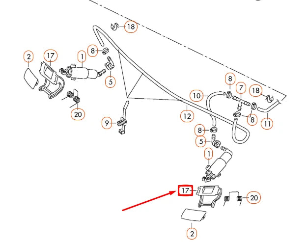 NEW AUDI A5 8T LEFT HEADLIGHT WASHER COVER BRACKET 8T0955635 ORIGINAL