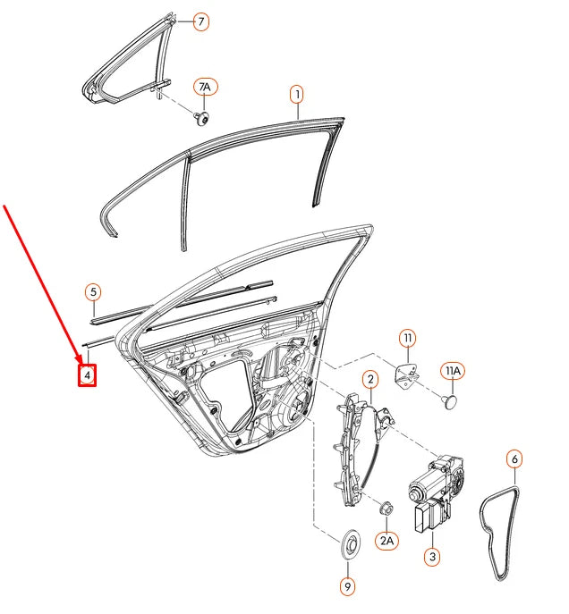 NEW VW JETTA MK6 REAR RIGHT OUTER WINDOW APERTURE SEAL 5C6839478A5AP ORIGINAL