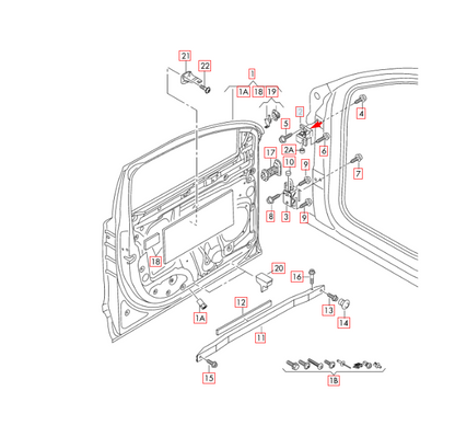 NEW AUDI Q7 4L FRONT LEFT SIDE UPPER DOOR HINGE 4L0831401A 2015 ORIGINAL