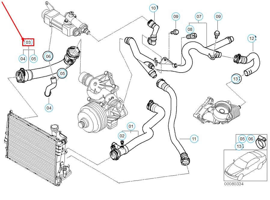 NEW BMW 3 E46 COOLING SYSTEM WATER HOSE 11537787174 7787174 ORIGINAL