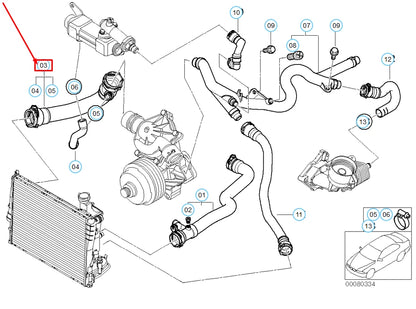 NEW BMW 3 E46 COOLING SYSTEM WATER HOSE 11537787174 7787174 ORIGINAL