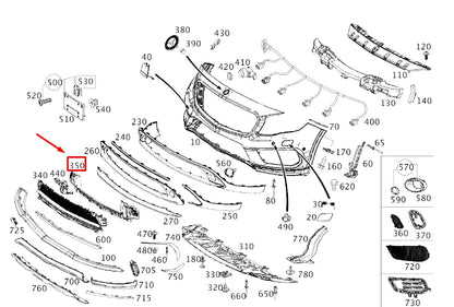 NEW MERCEDES-BENZ GLA X156 FRONT BUMPER AREA CENTER COVER A1568858500 ORIGINAL