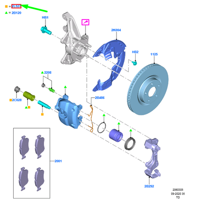 new ford kuga mk3 front brake pad attachment kit 5301451 e1gc-2c150-aa original
