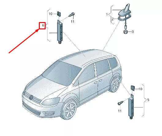 NEW VW SHARAN 7N RIGHT ANTENNA AMPLIFIER 7N0035552P