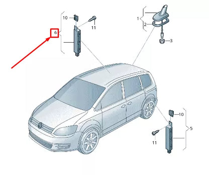 NEW VW SHARAN 7N RIGHT ANTENNA AMPLIFIER 7N0035552P