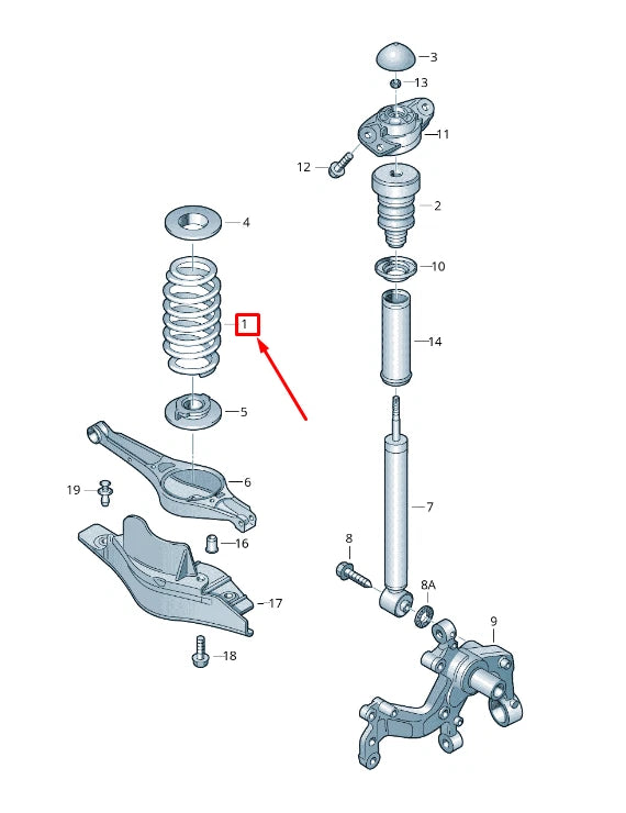 NEW VW GOLF VI 5K MK6 REAR COIL SPRING 1K0511115DK