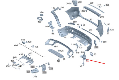 NEW MERCEDES-BENZ GLA H247 REAR LEFT TAIL PIPE TRIM COVER A2478850606 ORIGINAL