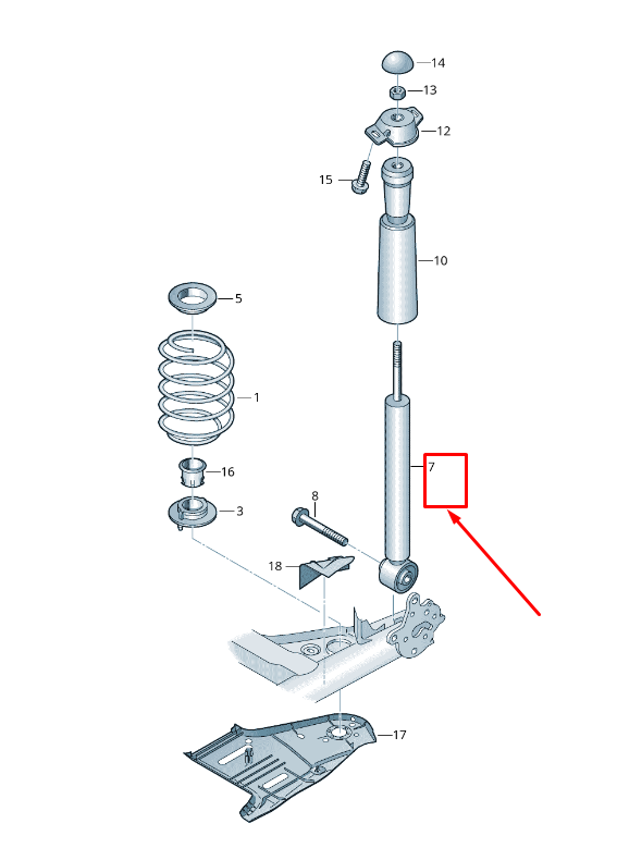new audi a3 sportback 8v rear shock absorber 5q0513049bq original