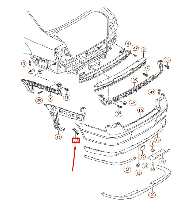 NEW VOLKSWAGEN PASSAT B6 REAR BUMPER RIGHT WHEEL COVER TRIM 3C0807838A ORIGINAL