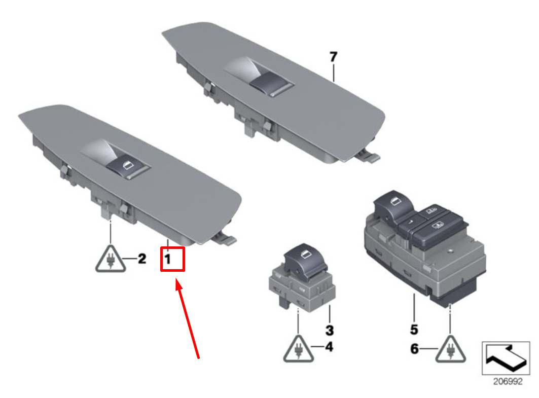 new bmw 7 f01, f02 window lifter switch 9241941 61319241941 original