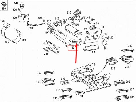 NEW MB S-CLASS W220 FRONT LEFT SEAT COVER TRIM A22091813307D43