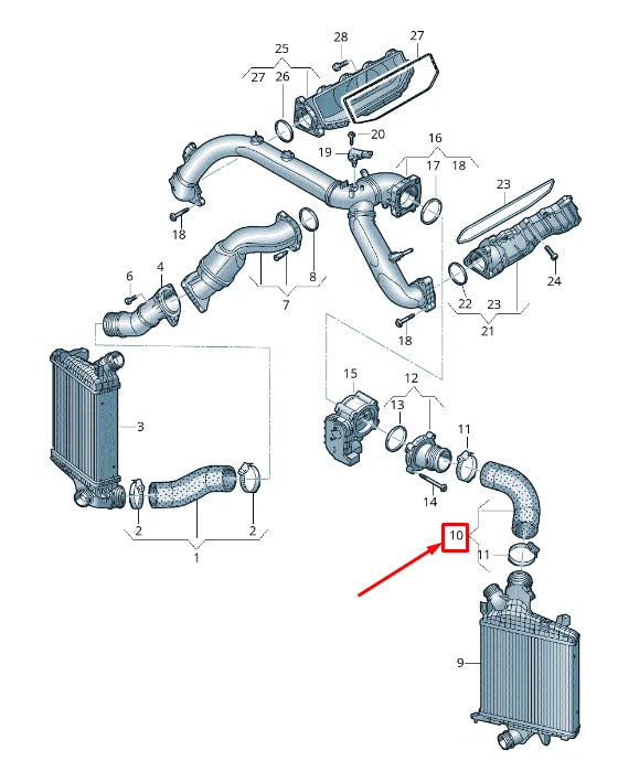 NEW AUDI Q7 4M ENGINE PRESSURE HOSE 4M0145737AS