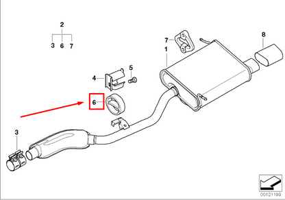 new bmw 3 compact e36 exhaust support rubber ring 1105635 18211105635 original