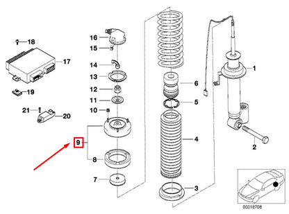NEW BMW 7 E38 REAR SHOCK MOUNT 37121091240 1091240 ORIGINAL