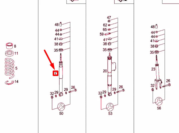 NEW MERCEDES-BENZ E W210 FRONT SHOCK ABSORBER A2103234900 ORIGINAL