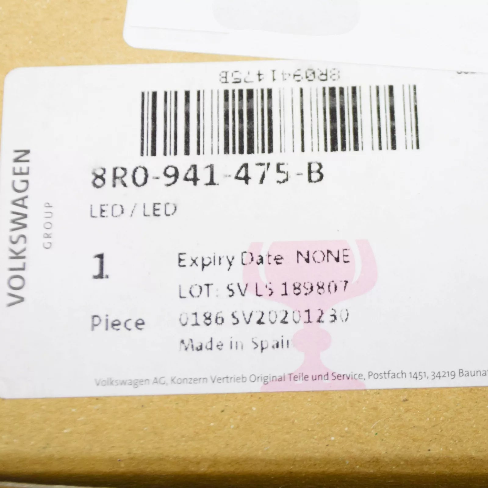 NEW AUDI Q5 8R FRONT LEFT LED LIGHT CONTROL WITH HEAT SINK 8R0941475B ORIGINAL