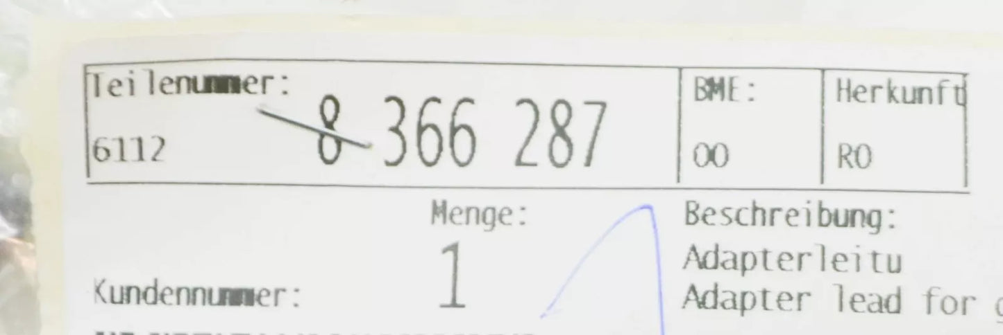 NEW BMW 3 E36 GLOVE BOX LIGHT ADAPTER LEAD 61128366287 8366287 ORIGINAL