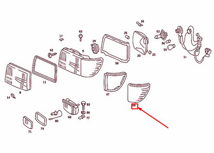 NEW MB SL R107 FRONT LEFT ORANGE BLINKER LAMP LENS A0008200066 ORIGINAL