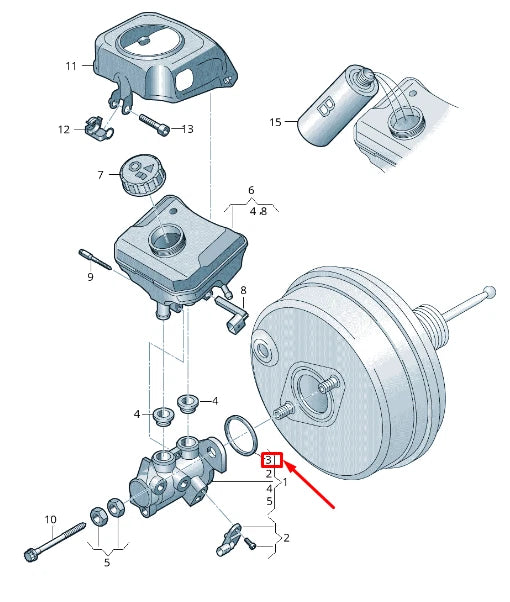 NEW AUDI A6 4A C8 TANDEM MASTER CYLINDER GASKET 80A611243