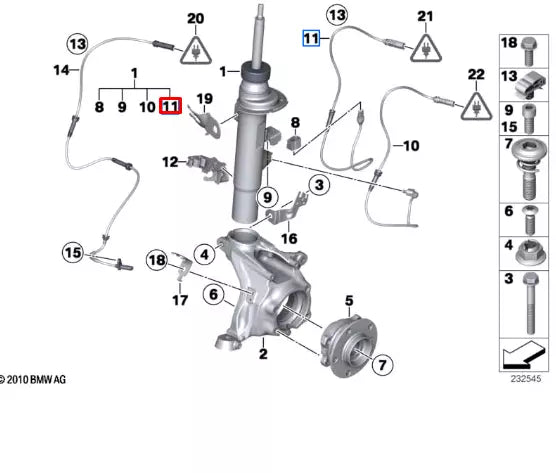 NEW BMW X3 F25 FRONT SPRING STRUT ADAPTER LEAD 37156797031