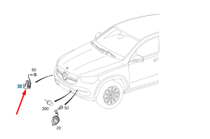 NEW MERCEDES-BENZ GLE W167 LOW NOTE HORN SIGNAL A0005424800 ORIGINAL