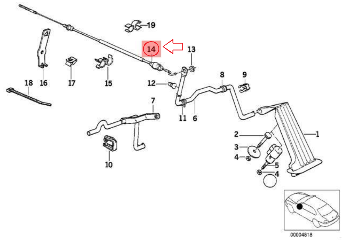 new bmw 5 e34 m5 saloon accelarator bowden cable 35412226732 original
