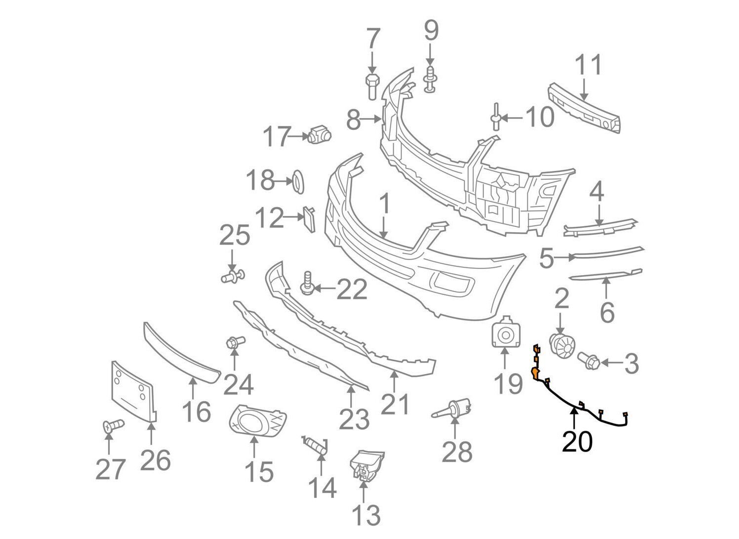 NEW MERCEDES-BENZ M-CLASS W164 FRONT BUMPER WIRING HARNESS A1644400837 ORIGINAL