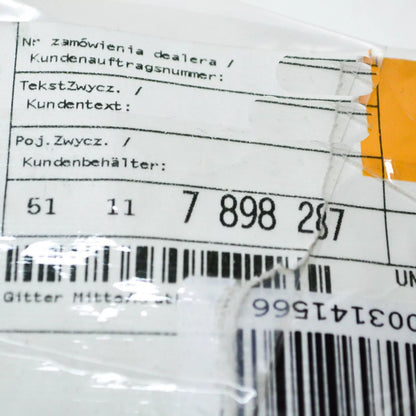 NEW BMW M6 E63 E64 FRONT BUMPER LOWER CENTRAL GRILL 51117898287 7898287 ORIGINAL