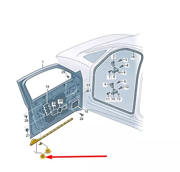 NEW VW ID.3 E11 FRONT LEFT DOOR JOINT SEAL 10A837651 ORIGINAL