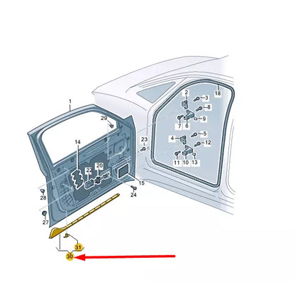 NEW VW ID.3 E11 FRONT LEFT DOOR JOINT SEAL 10A837651 ORIGINAL