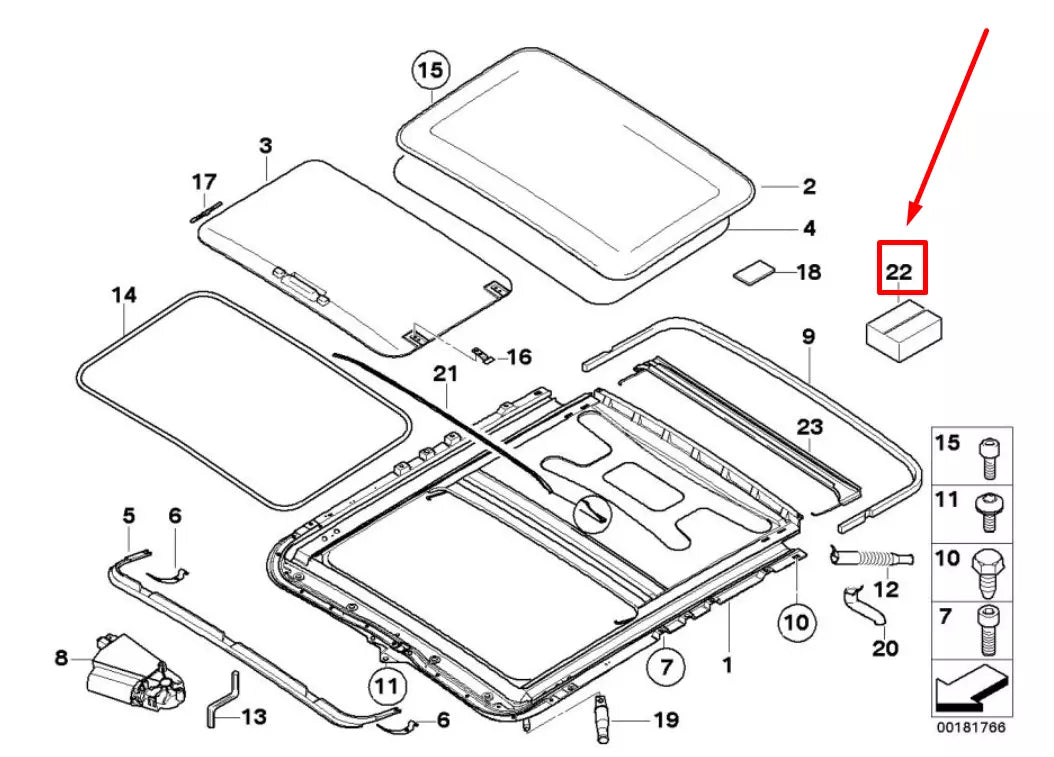 NEW BMW 3 E46 SUNROOF HEADLINER REPAIR KIT 7134073 54107134073 ORIGINAL