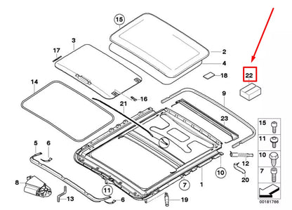 NEW BMW 3 E46 SUNROOF HEADLINER REPAIR KIT 7134073 54107134073 ORIGINAL