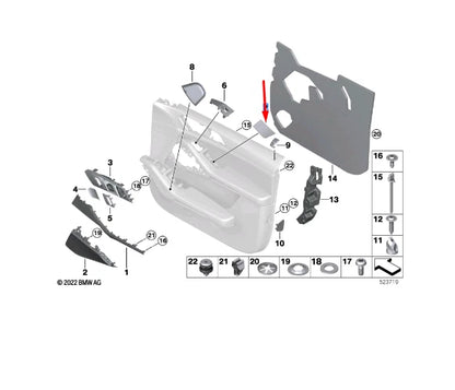 NEW BMW X5 G05 FRONT LEFT DOOR HANDLE COVER INTERIOR 51416997649 ORIGINAL