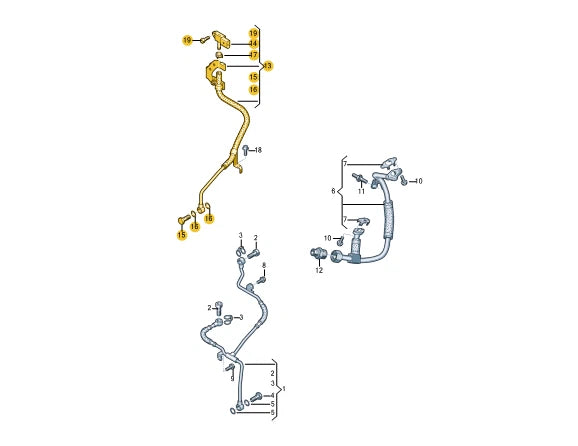 NEW VOLKSWAGEN CRAFTER SZ BOOST PRESSURE HOSE W SENSOR 2N0145828P ORIGINAL