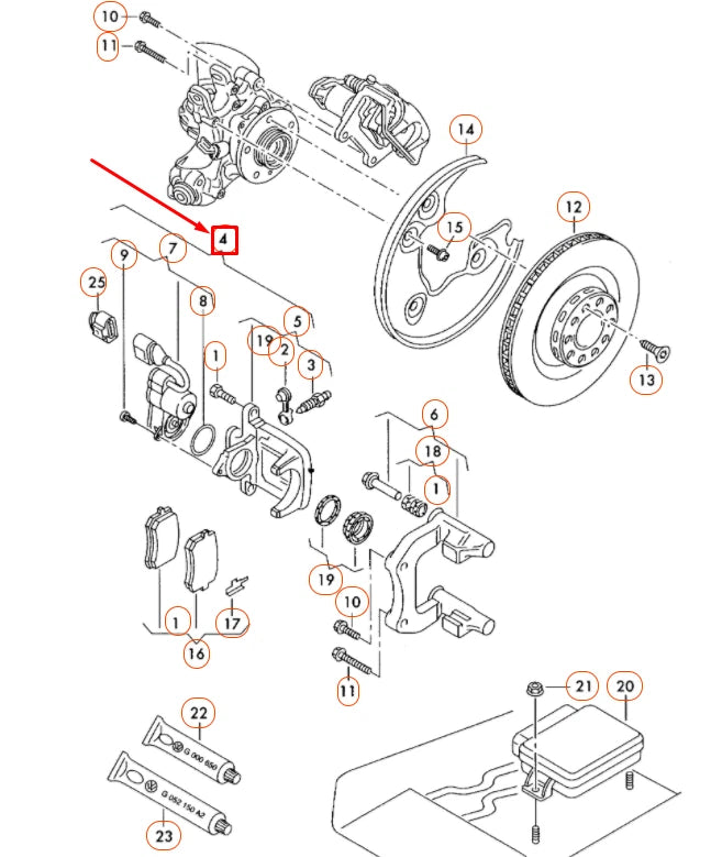 NEW AUDI Q3 8U REAR LEFT BRAKE CALIPER HOUSING WITH SERVOMOTOR 5N0615403