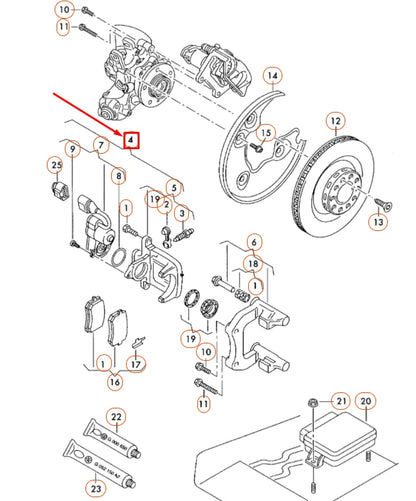 NEW AUDI Q3 8U REAR LEFT BRAKE CALIPER HOUSING WITH SERVOMOTOR 5N0615403