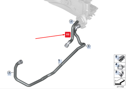 new bmw x3 f25 engine coolant return hose 64219317617 9317617 original