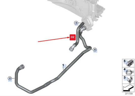 new bmw x3 f25 engine coolant return hose 64219317617 9317617 original