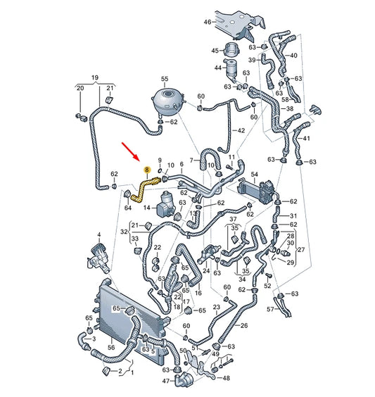 NEW VW TRANSPORTER VI T6 COOLANT HOSE 7E0121086J