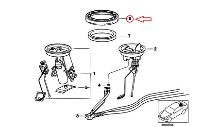 NEW BMW 3 E36 FUEL PUMP LOCK RING 16111181142 ORIGINAL