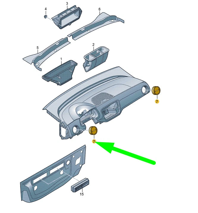 NEW VOLKSWAGEN UP DASHBOARD AIR VENT 1S0819703CITZ